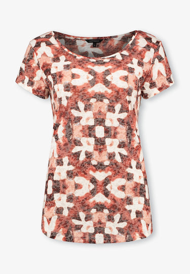 SIMONE TOP - Coral print