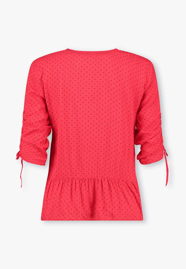 GEPUNKTETE BLUSE - Rot