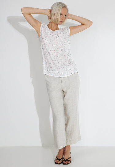 PATTERNED LINEN - White