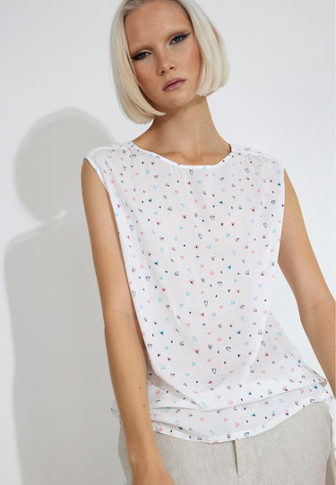 PATTERNED LINEN - White