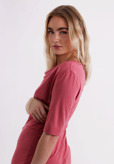 SHORT SLEEVED DRESS - Pink