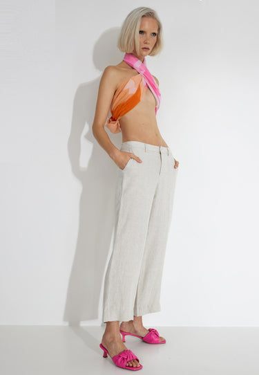EMILY SHORT LINEN PANTS - Thunder