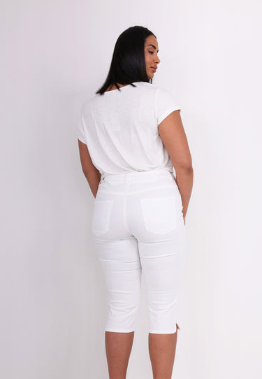 ALVA CAPRI - Capri pants - Chalk white
