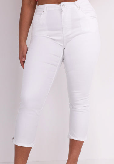 ALVA CAPRI - Capri pants - Chalk white