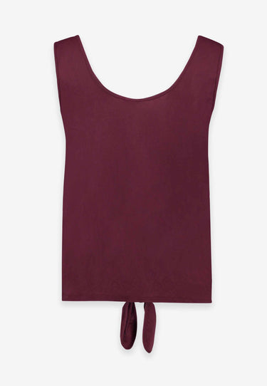 LINEN KNOTTED WAIST - Burgundy