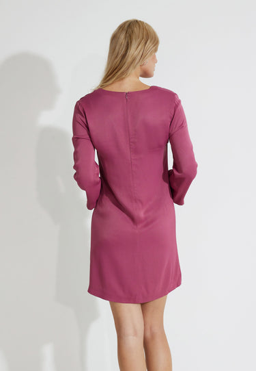 ENVER SATIN DRESS - Red