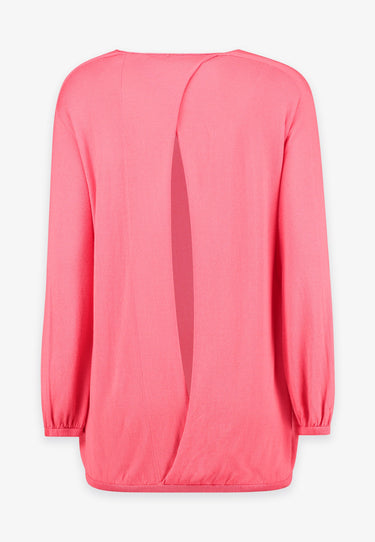 PULLOVER MIT OFFENEM RÜCKEN - Rosa