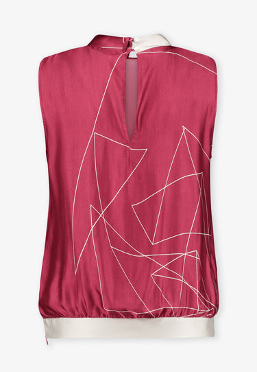 PRINTED SLEEVELESS TOP - Red