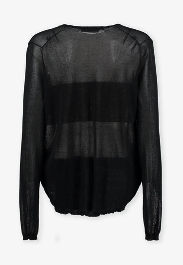 TRANSPARENTE STREIFEN-CARDIGAN - Schwarz