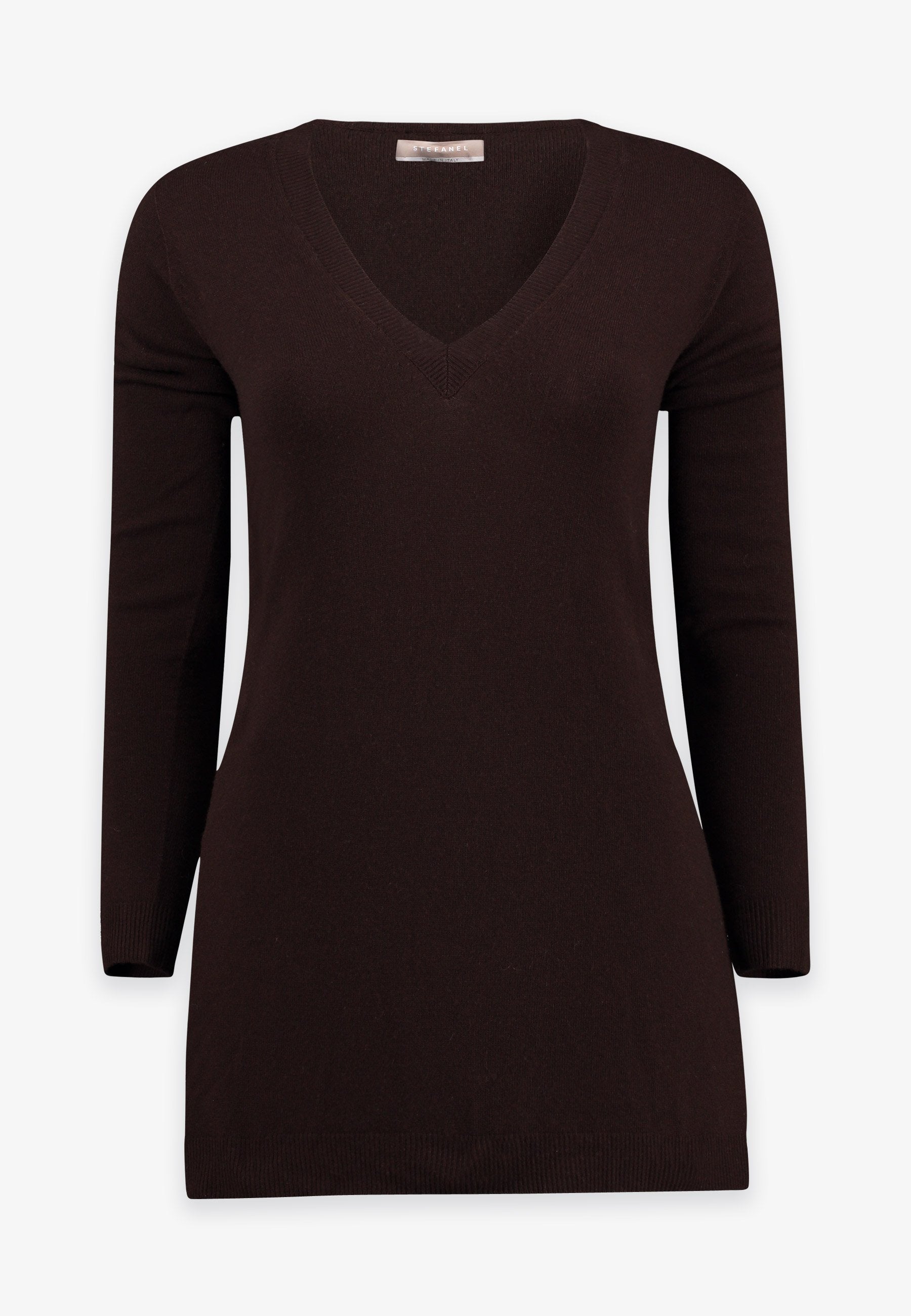 V-NECKED SWEATER - Brun