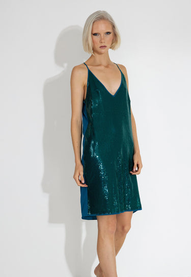 SILK &amp; SEQUINS DRESS - Multicolor