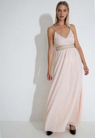 JESS LONG DRESS - Light pink beige