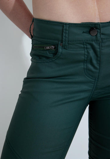 PANTALONE-JEANS SPALMATO - Grün