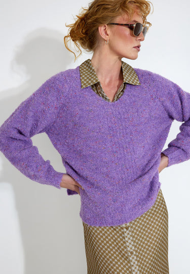 PULLOVER SWEATER - Royal lilac melange