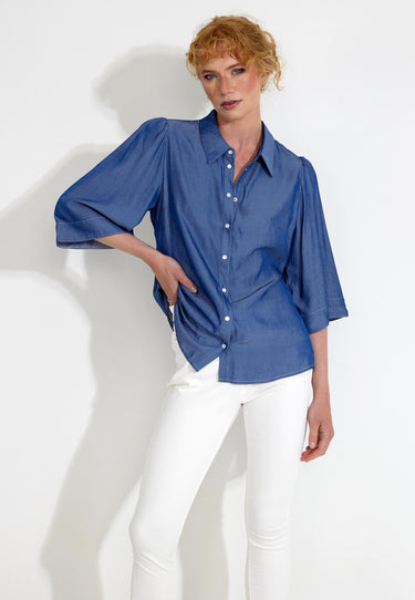 BLOUSE FQELENE - Medium blue